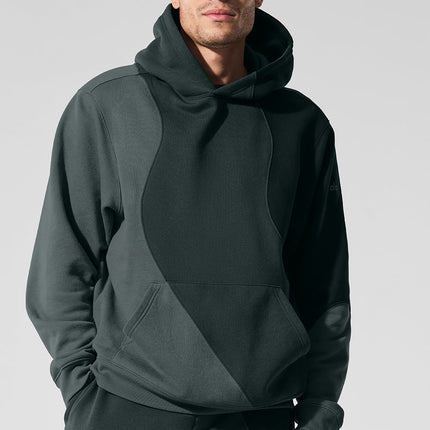 alo Men's Make Waves Hoodie - Charcoal Green Tonal