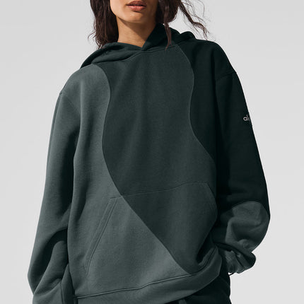 alo Women's Make Waves Hoodie - Charcoal Green Tonal