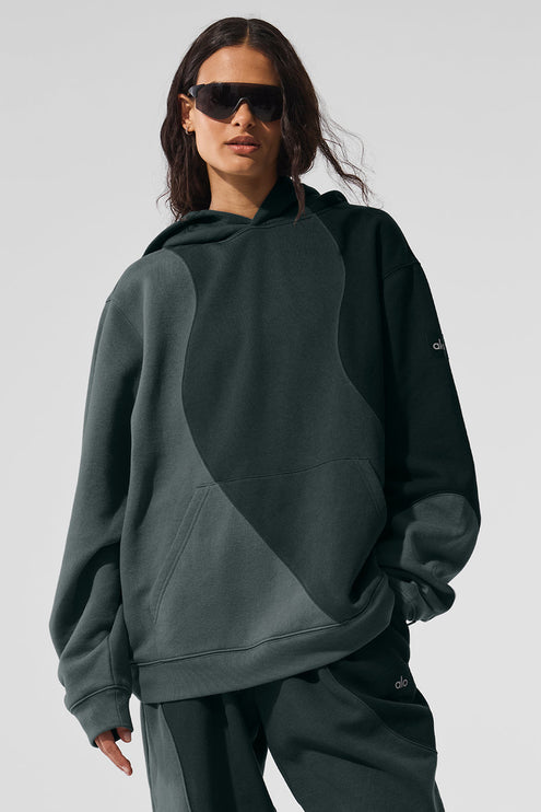 alo Women's Make Waves Hoodie - Charcoal Green Tonal