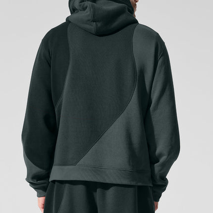 alo Men's Make Waves Hoodie - Charcoal Green Tonal