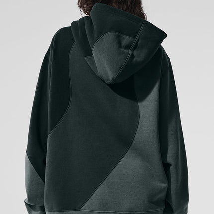 alo Women's Make Waves Hoodie - Charcoal Green Tonal