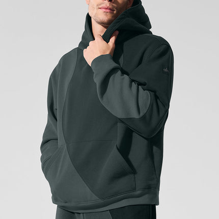 alo Men's Make Waves Hoodie - Charcoal Green Tonal