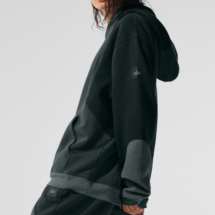 alo Women's Make Waves Hoodie - Charcoal Green Tonal