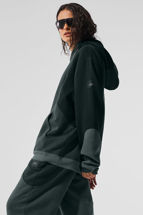 alo Women's Make Waves Hoodie - Charcoal Green Tonal