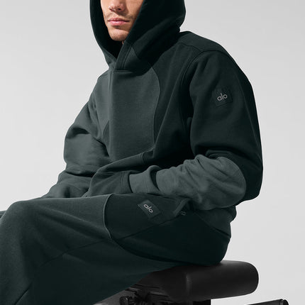 alo Men's Make Waves Hoodie - Charcoal Green Tonal