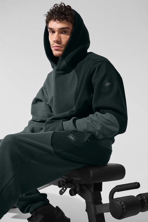 alo Men's Make Waves Hoodie - Charcoal Green Tonal