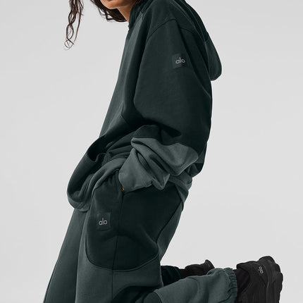 alo Women's Make Waves Hoodie - Charcoal Green Tonal