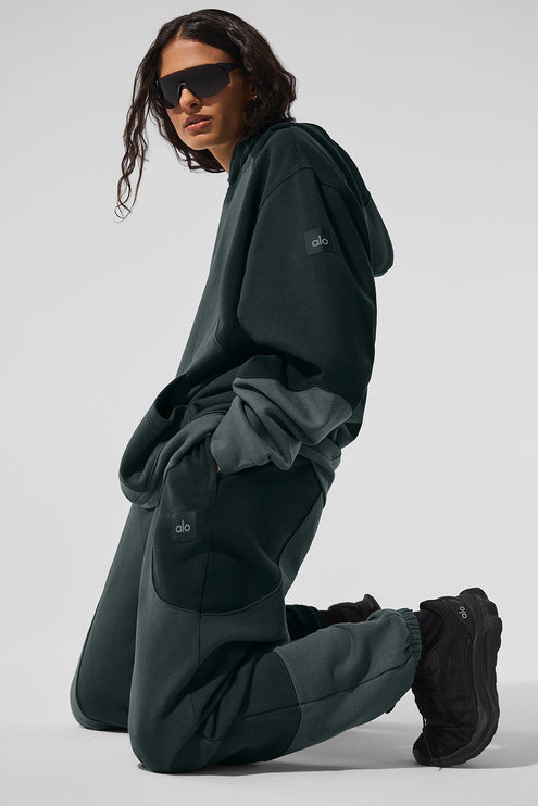 alo Women's Make Waves Hoodie - Charcoal Green Tonal