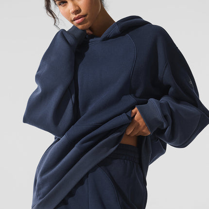 alo Women's Make Waves Hoodie - Navy Tonal