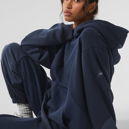 alo Women's Make Waves Hoodie - Navy Tonal