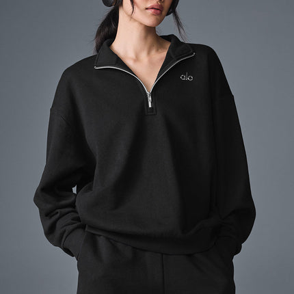 alo Women's Accolade 1/4 Zip Pullover - Black