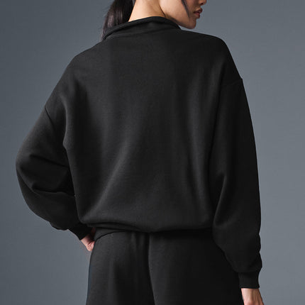 alo Women's Accolade 1/4 Zip Pullover - Black