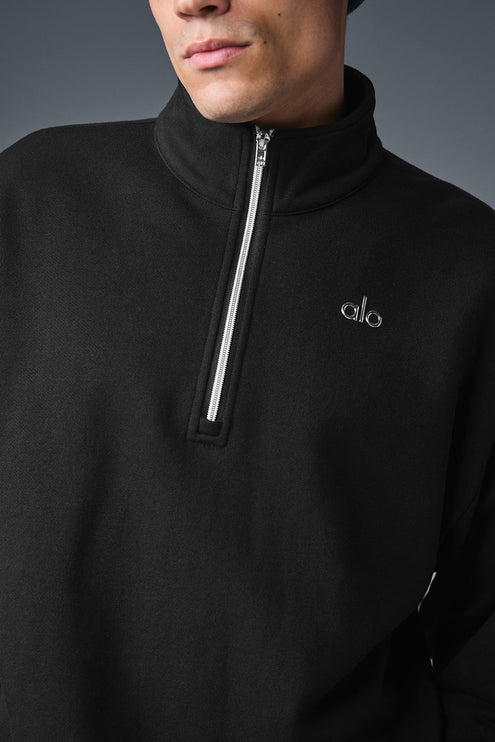 alo Men's Accolade 1/4 Zip Pullover - Black