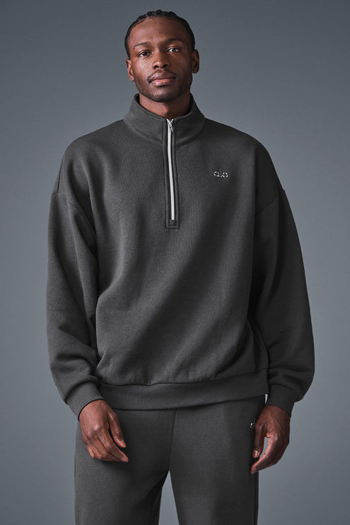 alo Men's Accolade 1/4 Zip Pullover - Anthracite