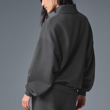 alo Women's Accolade 1/4 Zip Pullover - Anthracite