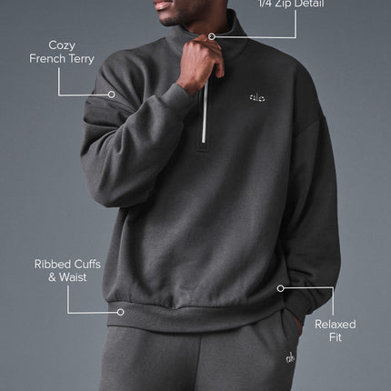 alo Men's Accolade 1/4 Zip Pullover - Anthracite