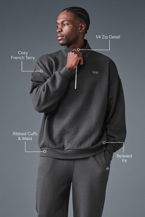 alo Men's Accolade 1/4 Zip Pullover - Anthracite