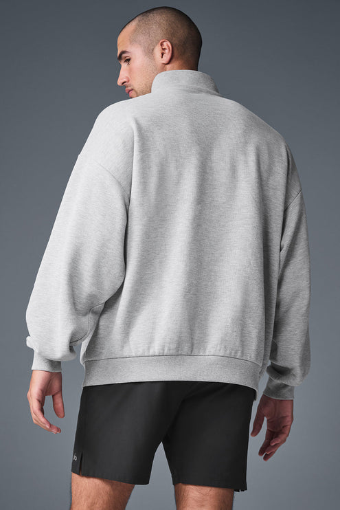 alo Men's Accolade 1/4 Zip Pullover - Athletic Heather Grey