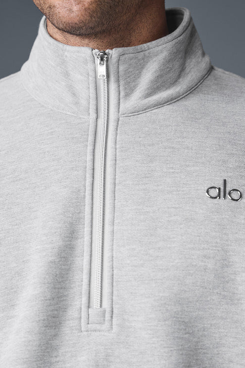 alo Men's Accolade 1/4 Zip Pullover - Athletic Heather Grey