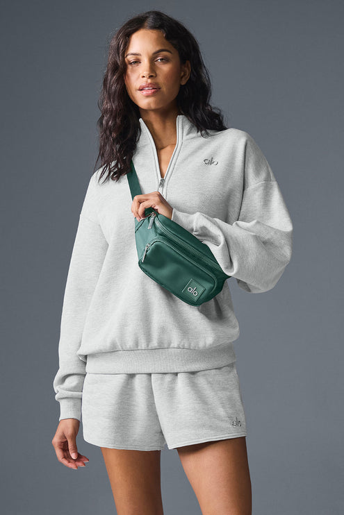 alo Women's Accolade 1/4 Zip Pullover - Athletic Heather Grey