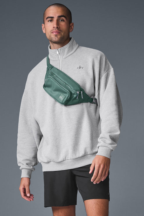 alo Men's Accolade 1/4 Zip Pullover - Athletic Heather Grey