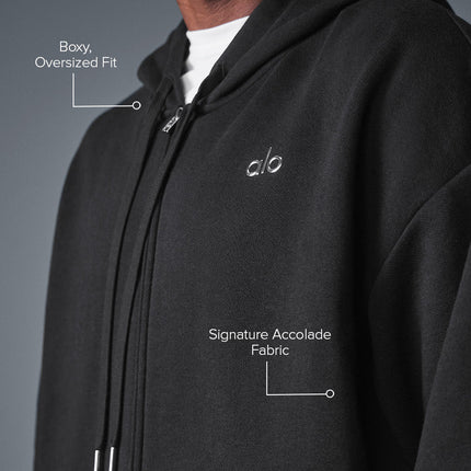 alo Men's Accolade Full Zip Hoodie - Black