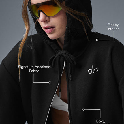 alo Women's Accolade Full Zip Hoodie - Black