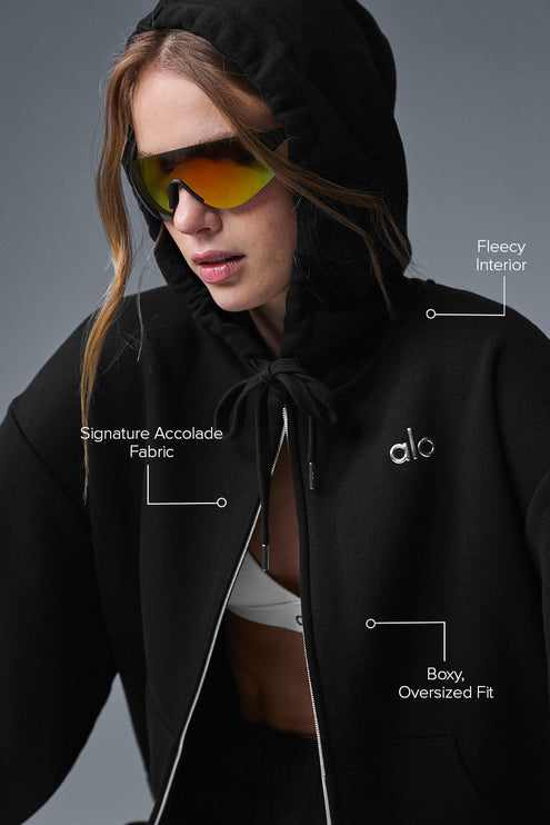 alo Women's Accolade Full Zip Hoodie - Black