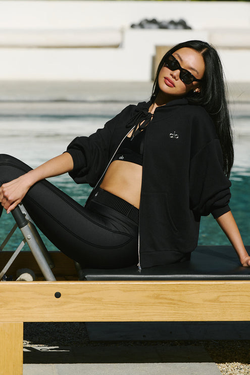 alo Women's Accolade Full Zip Hoodie - Black