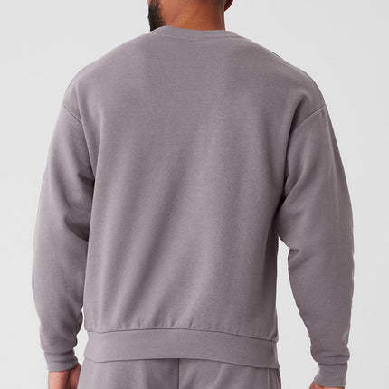 alo Men's Washed Accolade Crew Neck Pullover - Cool Grey Wash