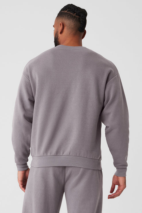 alo Men's Washed Accolade Crew Neck Pullover - Cool Grey Wash