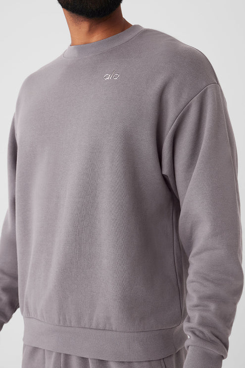alo Men's Washed Accolade Crew Neck Pullover - Cool Grey Wash