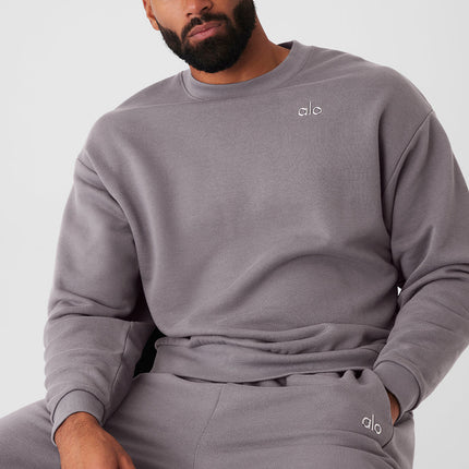 alo Men's Washed Accolade Crew Neck Pullover - Cool Grey Wash
