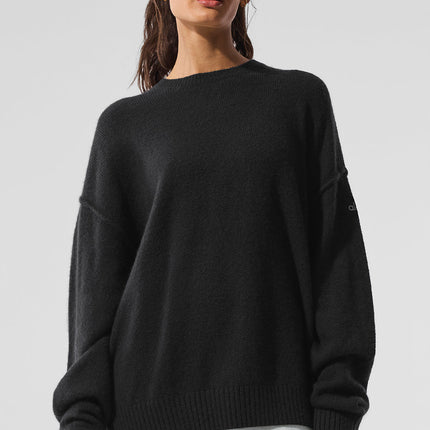 alo Women's New Class Cashmere Crewneck Sweater - Black