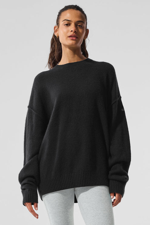 alo Women's New Class Cashmere Crewneck Sweater - Black