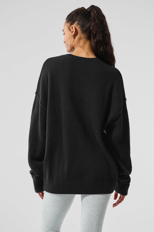 alo Women's New Class Cashmere Crewneck Sweater - Black