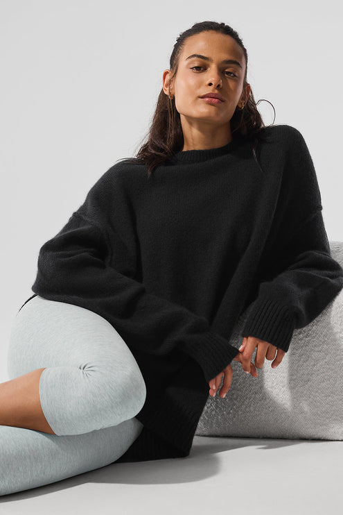 alo Women's New Class Cashmere Crewneck Sweater - Black
