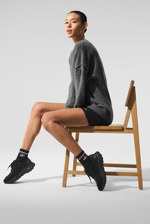 alo Women's New Class Cashmere Crewneck Sweater - Platinum Grey