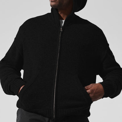 alo Men's New Class Cashmere Full Zip Hoodie - Black