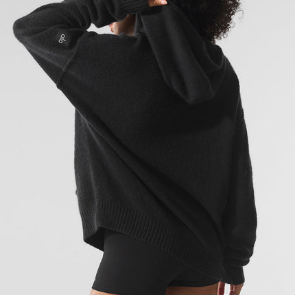 alo Women's New Class Cashmere Hoodie - Black
