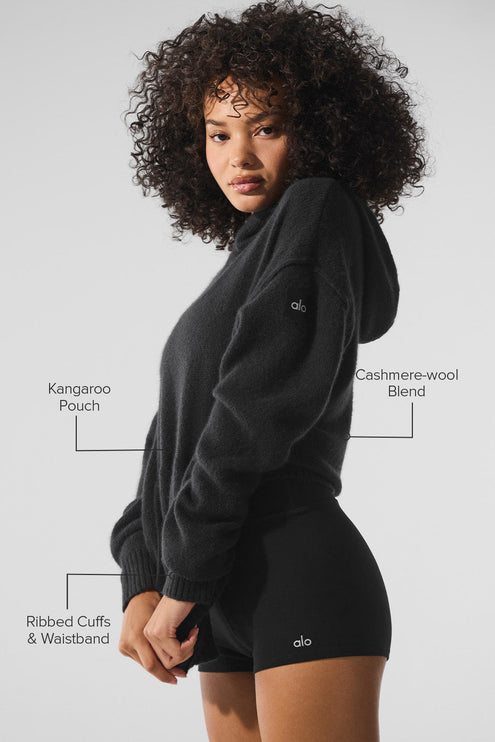 alo Women's New Class Cashmere Hoodie - Black