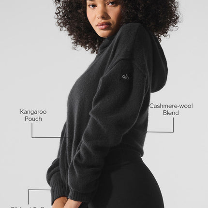 alo Women's New Class Cashmere Hoodie - Black