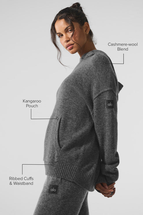 alo Women's New Class Cashmere Hoodie - Platinum Grey