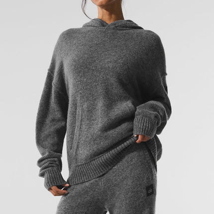 alo Women's New Class Cashmere Hoodie - Platinum Grey