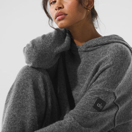 alo Women's New Class Cashmere Hoodie - Platinum Grey