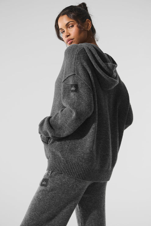 alo Women's New Class Cashmere Hoodie - Platinum Grey
