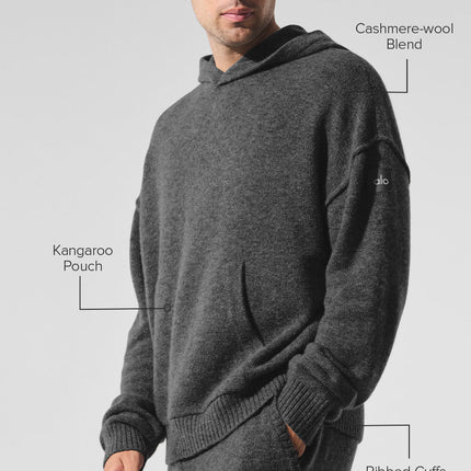 alo Men's New Class Cashmere Hoodie - Platinum Grey