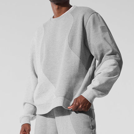 alo Men's Make Waves Crew Neck Pullover - Athletic Heather Grey Tonal