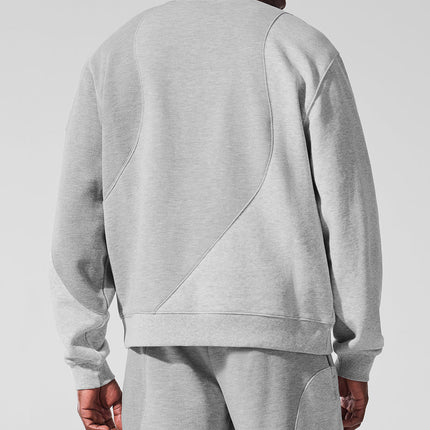 alo Men's Make Waves Crew Neck Pullover - Athletic Heather Grey Tonal