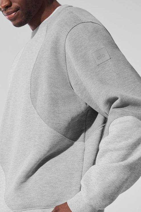 alo Men's Make Waves Crew Neck Pullover - Athletic Heather Grey Tonal
